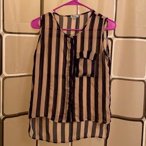 Hearts Sleeveless Striped Top